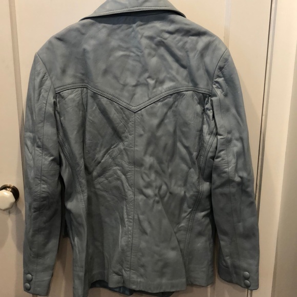 Vintage Men’s Blue Leather Jacket - Picture 4 of 4